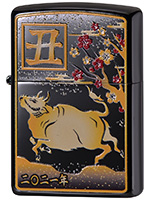 送料無料☆zippo☆2021年☆干支☆丑☆ブラックチタン☆ジッポ