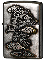 和柄プレート貼り 雲龍 ZIPPO