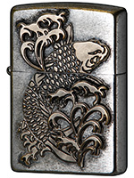 和柄プレート貼り 鯉波 ZIPPO