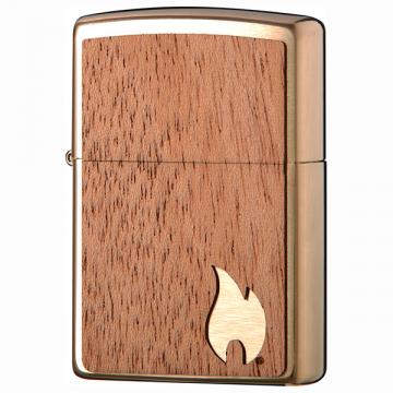 Zippo Woodchuck/ブラッシュドブラスウッドチャックマホガニーエンブレムファイア