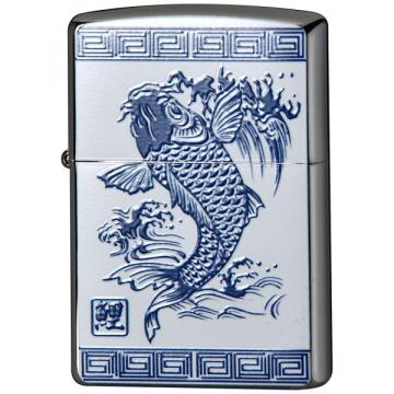 染付風華 鯉躍図